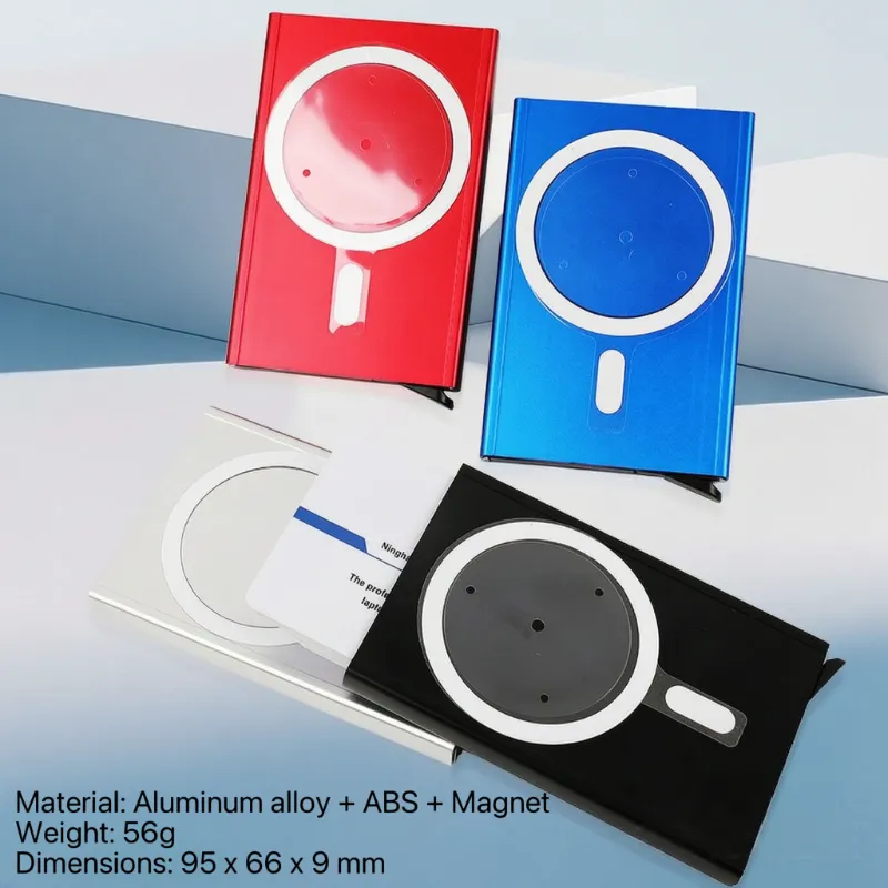 Magneta Aluminia Aŭtomata Pop-Up Kartposedanto